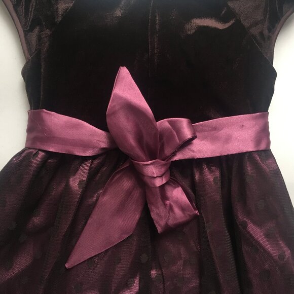 Peachy Kids Girls Dress Size 4 Velvet Top Ruffle Shimmer Bottom Tie-Back Rose - Picture 14 of 15